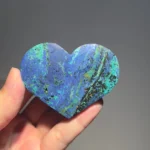 碧心凝翠天然藍銅礦共生孔雀石愛心正面