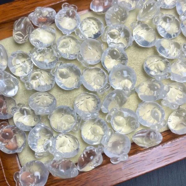 冰晶魚影天然白水晶小鱼小雕刻細節紋理