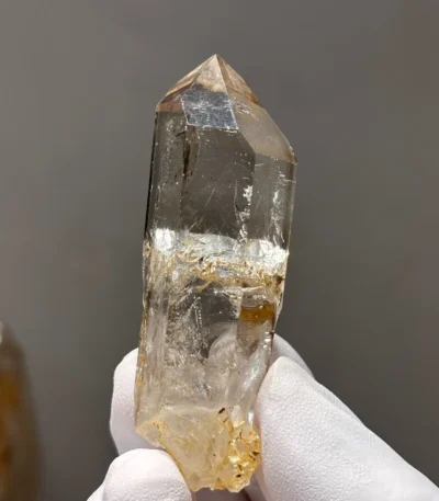 天然水膽閃靈原石 側面觀察晶體紋理
