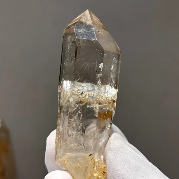 天然水膽閃靈原石 側面觀察晶體紋理