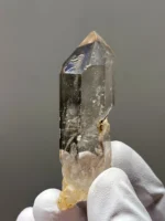 天然水膽閃靈原石 背面自然晶面與蝕痕