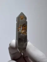 天然灰閃靈原石 灰色素描紋理 正面