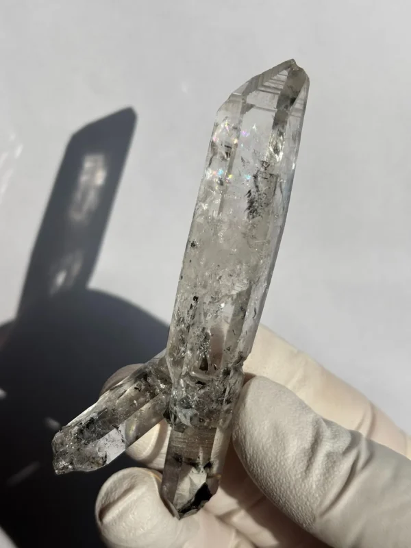 天然金口河水晶原石 晶體通透 正面