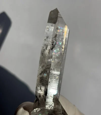 天然金口河水晶原石 自然晶面 側面