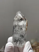 天然金口河水晶原石背面礦痕細節