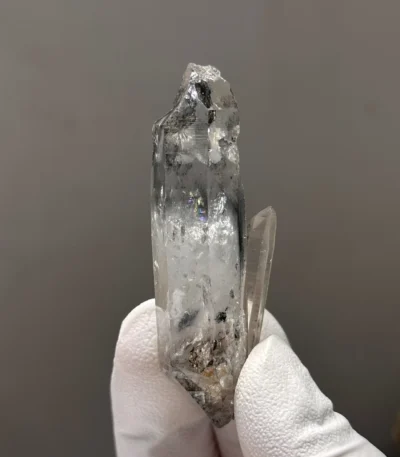 天然金口河水晶原石 側面自然礦皮紋理