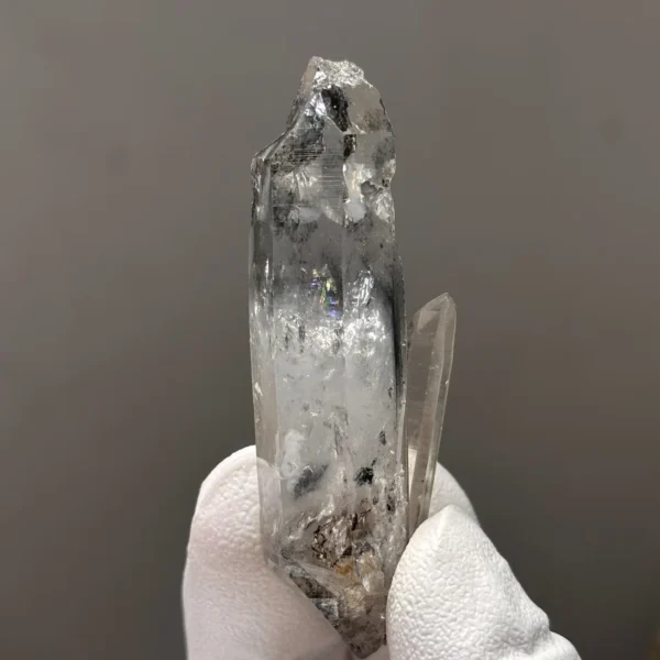 天然金口河水晶原石 側面自然礦皮紋理