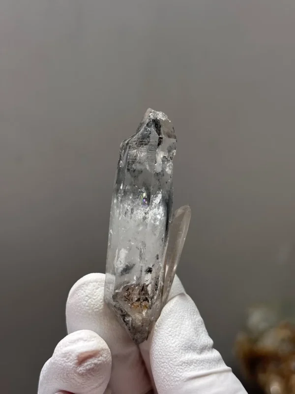 天然金口河水晶原石 細節彩虹光內含物