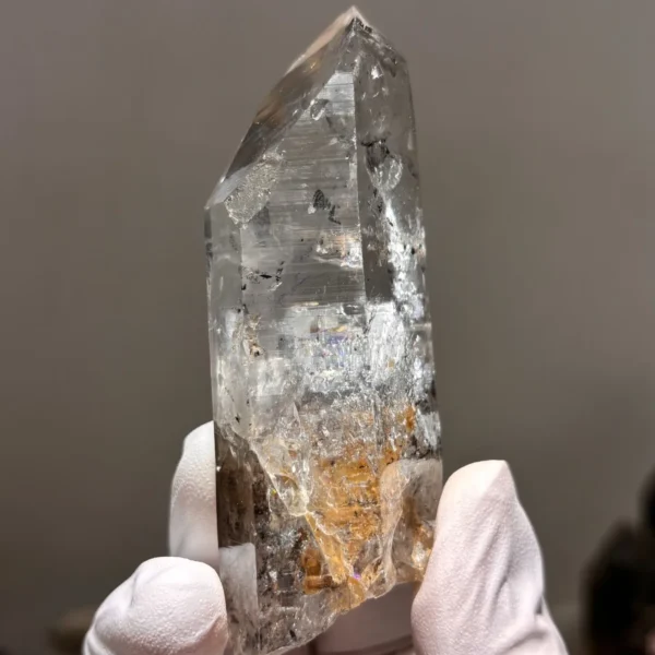 天然金口河水晶原石 冰裂晶體正面