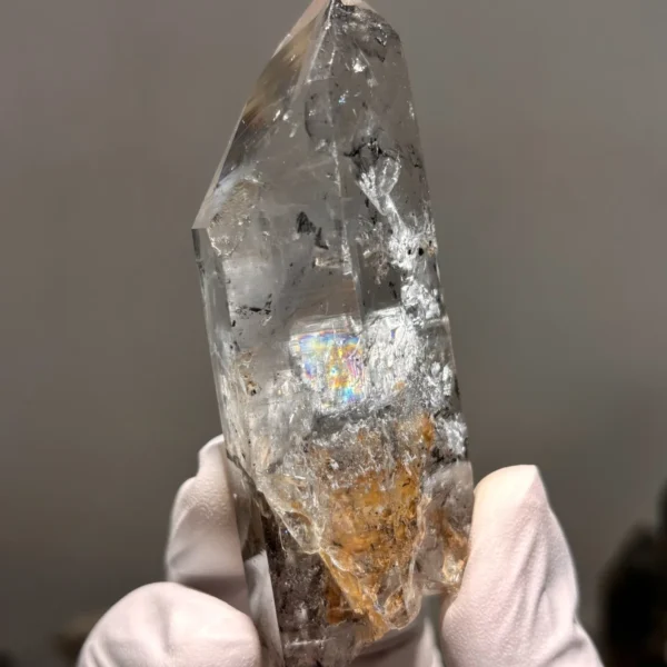 天然金口河水晶原石 側面生長紋理