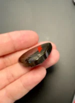 天然拉長石胖水滴紫光裸石正面照