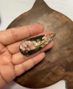 天然拉长石水滴吊墜 54.7mm 粉紫光背面