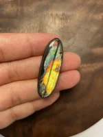 天然拉長石裸石 折疊光 背面