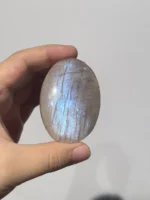 日月同輝天然橙月光把玩透光效果