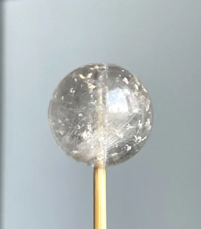 天然黃幽靈單珠12.8mm 側面視角銀髮分布