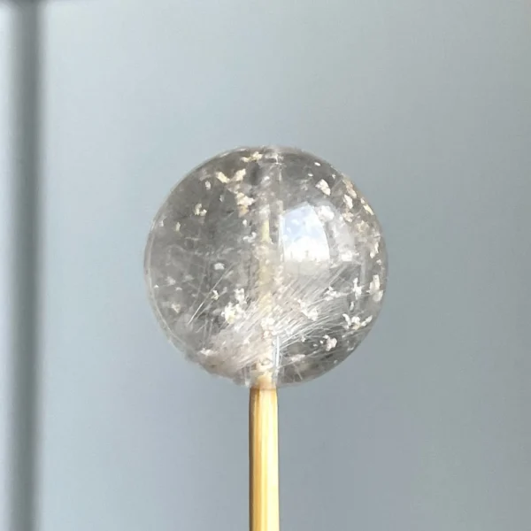 天然黃幽靈單珠12.8mm 側面視角銀髮分布