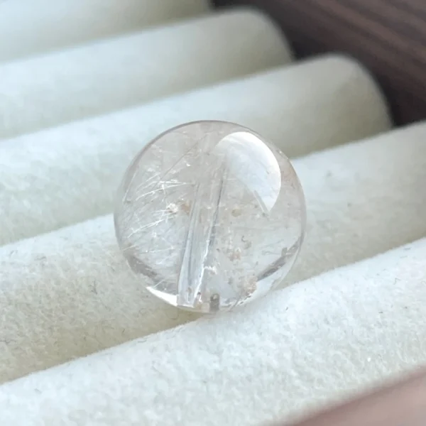 天然黃幽靈單珠12.8mm 收藏展示光影感