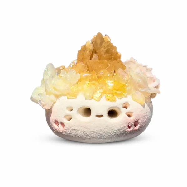 暖陽蜜境天然黃方解石mini豆丁水晶擺件正面照